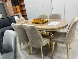 Mesa Comedor y 6 Sillas Estilo Turco