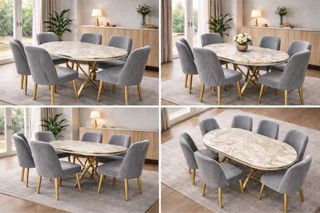 Mesa Comedor y 6 Sillas Estilo Turco