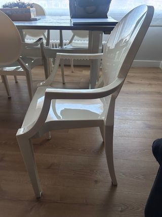 Conjunto de sillas Ghost Kartell Starck Blanca