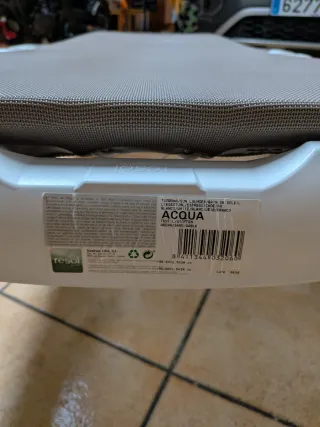 Tumbona Resol Acqua gris/blanca