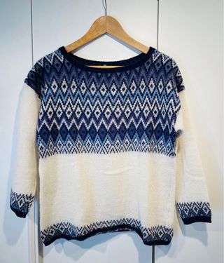Jersey Benetton nórdico azul y blanco