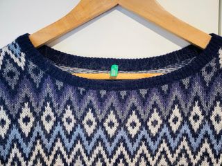 Jersey Benetton nórdico azul y blanco