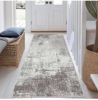 Tappeto da corridoio grigio e bianco