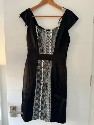 Vestido Negro y Blanco Celopwoman Talla S
