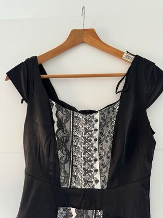 Vestido Negro y Blanco Celopwoman Talla S