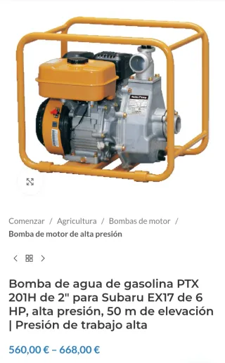 Motobomba Subaru EX13 Amarilla