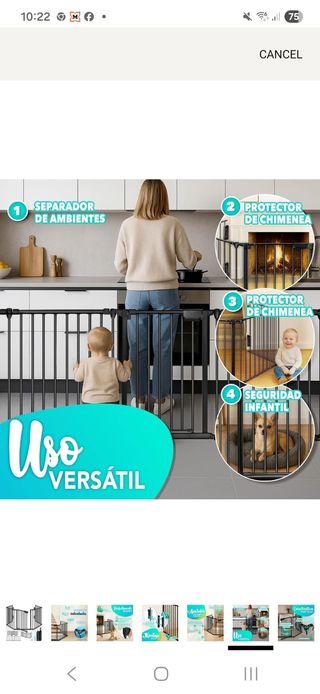 Barrera Seguridad KIDUKU 360cm - Nueva, no usada