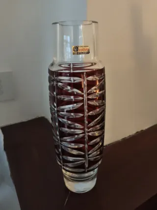 Jarrón Cristal Bohemia Rojo