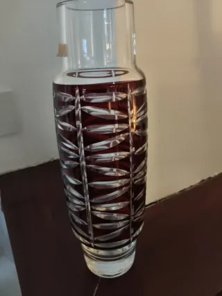 Jarrón Cristal Bohemia Rojo