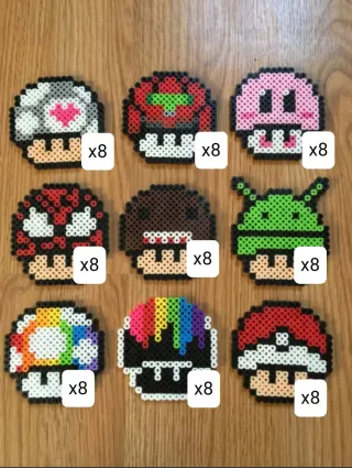 Lote 8 figuras Hama Mushroom