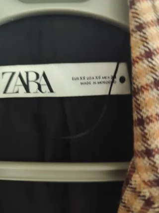 Americana Zara cuadros beige/marrón T.XS