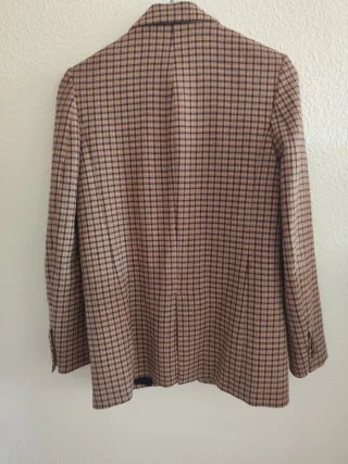 Americana Zara cuadros beige/marrón T.XS