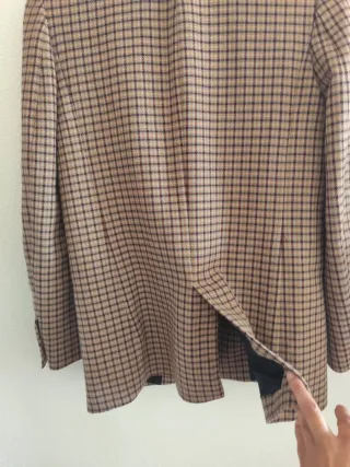 Americana Zara cuadros beige/marrón T.XS