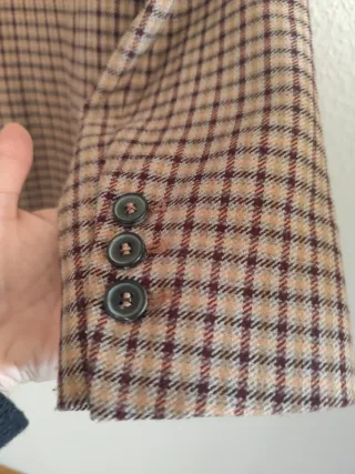 Americana Zara cuadros beige/marrón T.XS