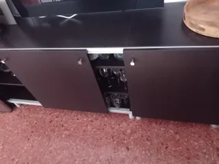 Mueble TV más aparador Besta Ikea Negro/Marrón