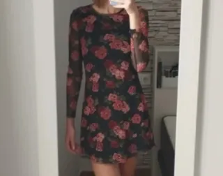 Vestido estampado floral manga larga