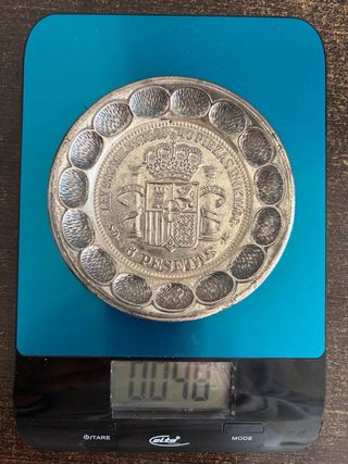 Plato decorativo 5 Pesetas antiguo