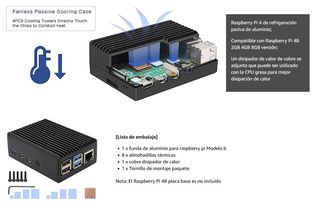Caja de aluminio Geekworm para Raspberry Pi 4