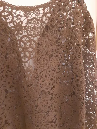 Top Zara Crochet Marrón Talla S