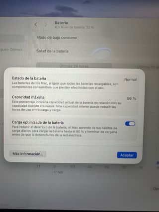 MacBook Air M1 2020 Gris Espacial (96%)