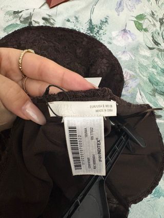 Corsé encaje floral Zara marrón