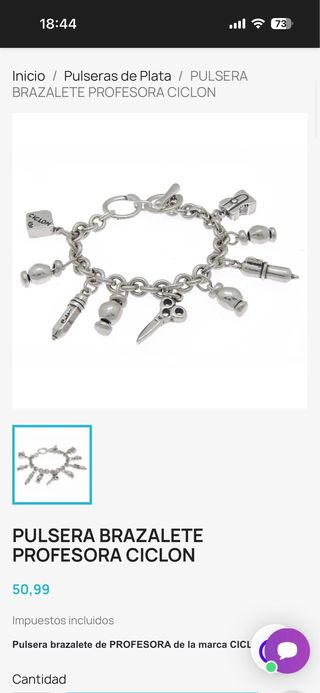 Pulsera Ciclón Maestra Plata