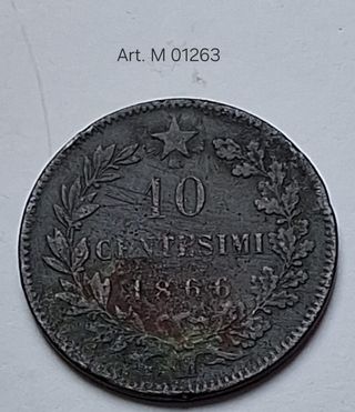 Moneta 10 Centesimi 1866 Vittorio Emanuele II