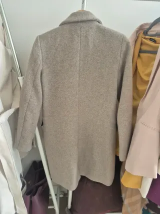 Abrigo Mango Gris Mujer