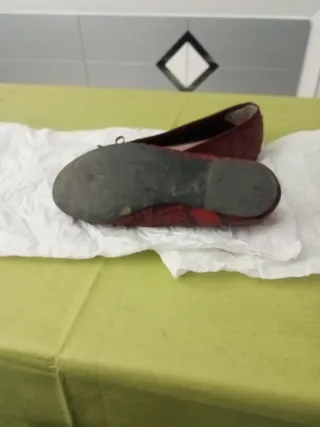 Manoletinas piel rojas talla 37