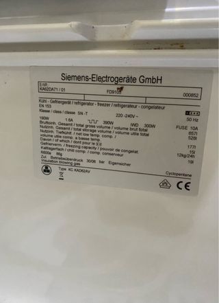 Balda Cristal Frigorífico Siemens