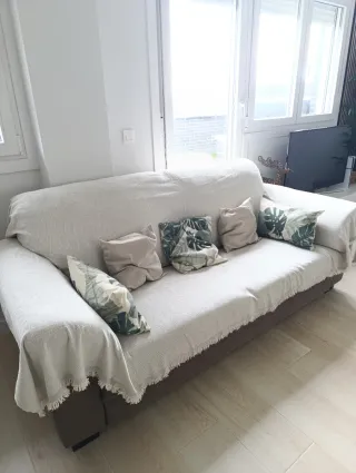 Sofá 3 plazas beige o marrón