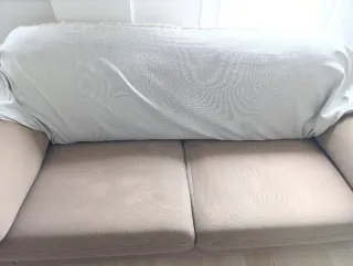 Sofá 3 plazas beige o marrón