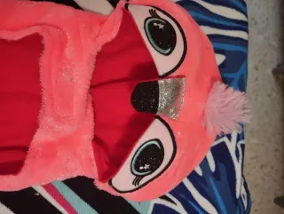 Disfraz Flamenco Mascota Rosa y Plateado