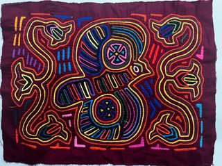 Vintage Kuna Mola Textile Panel – Handmade Reverse