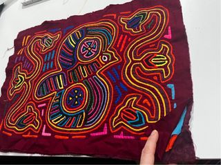 Vintage Kuna Mola Textile Panel – Handmade Reverse