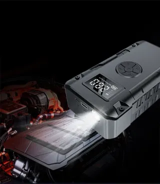 Avviatore Auto Compressore Power Bank Torcia