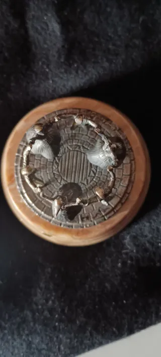 Escultura sardanistas de plata y base mármol.1970s