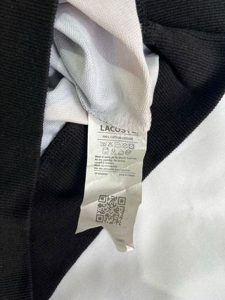 Camiseta Lacoste Rayas Naranja y Azul Manga Larga