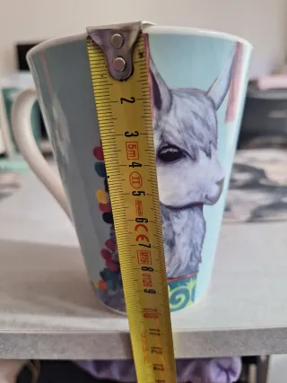 Taza cerámica llama asa multicolor