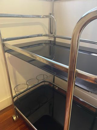 Carrito camarera retro cristal y metal