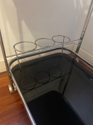 Carrito camarera retro cristal y metal