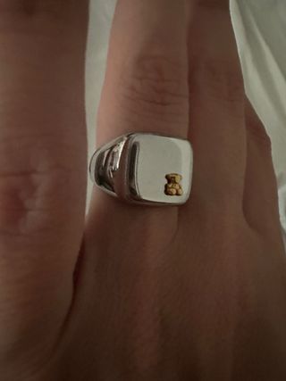 Anillo Oso Dorado y Plateado