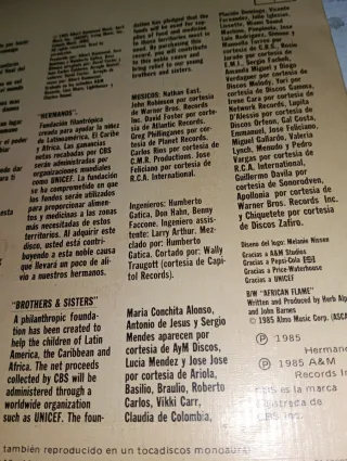 Vinilo Hermanos Cantaré, Cantarás 1985