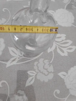 Jarrón de cristal vintage con tapón