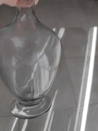 Jarrón de cristal vintage con tapón