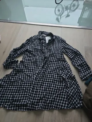 Vestido/Camisa Cuadros Blanco y Negro Tall 11/12