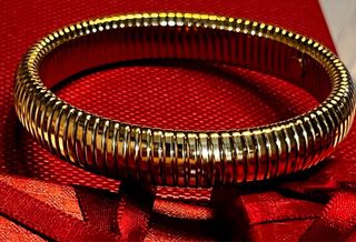 Pulsera Dorada Flexible Estilo Serpiente