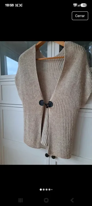 Chaleco de punto beige talla única