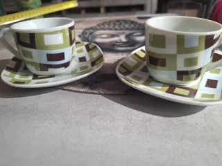 Juego 2 Tazas Café Porcelana