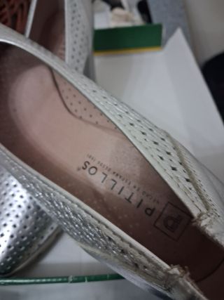 Zapatos Pitillos plateados talla 38